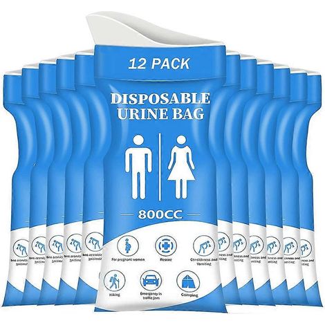 Einweg-Urinbeutel, 12er-Packung, für Reisen, für Frauen und Männer, 800 ml, tragbare Notfall-Erbrechensbeutel (1/5)