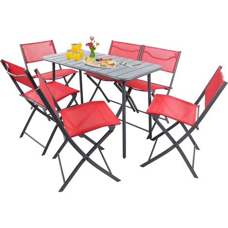 7 parti Bistroset Set Balcone Giardino Sumila 79x45x46 - VCM