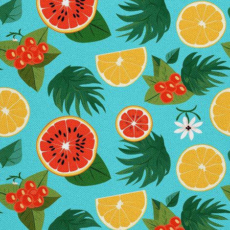 Tela decorativa para exteriores Oxford - Motivo frutal  DX6879 (1/5)