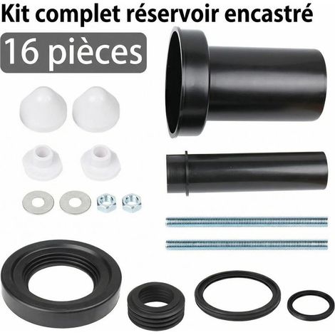 16pcs Kit de raccords pour réservoir encastré Tube d’évacuation . Tube de chasse . Joint .Vis – Pour toilette suspendue (1/5)