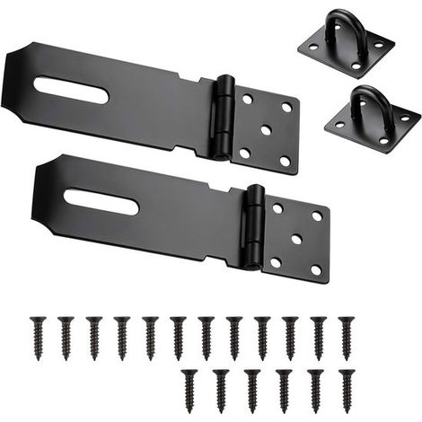 Lot de 2 cadenas de 10 cm, verrou de porte avec pêne, pêne de portail pour serrures de porte en applique, verrou à pêne en acier inoxydable, pour ski (1/5)