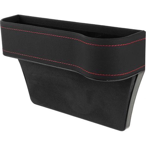 Organisateur de rangement pour siège passager, poche récupératrice de chutes entre le siège et la console (noir) (1/3)