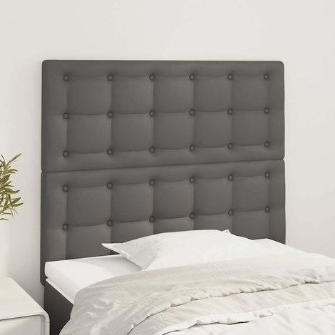 Tête de lit en similicuir gris réglable en hauteur 80 x 5 x 118/128 cm - PANGIVO (1/5)