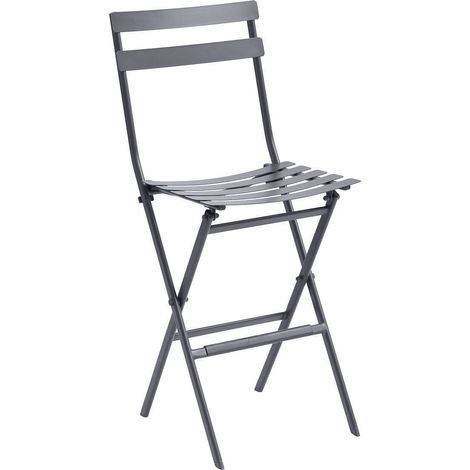 Taburete plegable de acero grafito Greensboro con reposapiés (1/3)