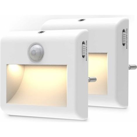 Motion Sensor Night Light Plug-In - [2-Pack] Motion Sensor Night Light Plug-In with Infinitely Adjustable Brightness for Hallway, Stairs, Closet, Kitchen, Garage (1/4)