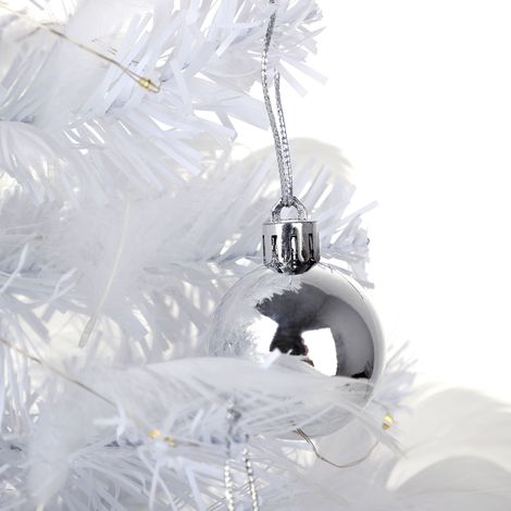 Sapin de Noël en Plumes avec Guirlande Lumineuse, Décoration Artificielle pour Table Fêtes