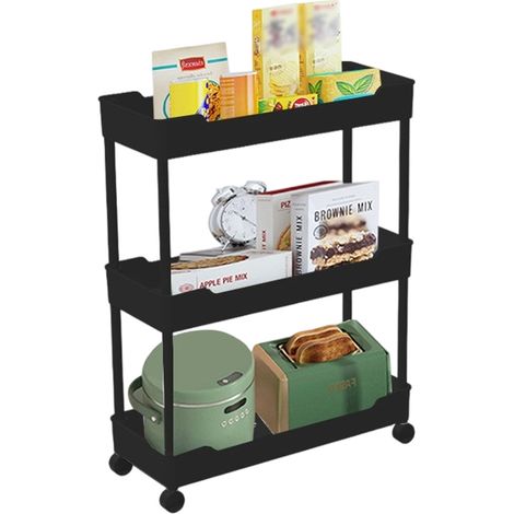Étagère de rangement de cuisine, chariot du sol au plafond, étagère de rangement pour recoins, étagère à plusieurs niveaux pour salon, salle de bain, objets de décoration pour salle de bain (1/5)