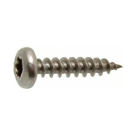 Vis à bois, tête cylindrique six lobes, Torx inox - Longueur: 50 - Qualite Inox: A4 - Diamètre: 6
