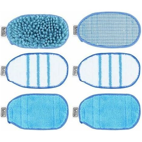 Lot de 6 tampons de Nettoyage de Rechange en Microfibre lavables pour BLACK+DECKER SteaMitt FSH10SM1 FSH10SM FSH10SMP (1/5)