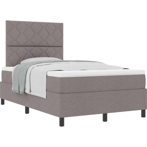Box Spring Bed with Headboard Taupe 120 x 200 cm Fabric vidaXL (1/5)