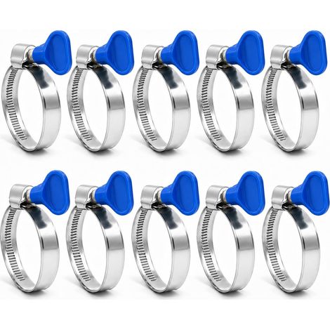 Collier de Serrage, 16-25mm, Adaptabilité Réglable, Collier de Serrage Piscine, Réglage de La Poignée sans Outil, Grâce à La Poignée Réglable, Empêche Les Fuites de Liquide (1/5)
