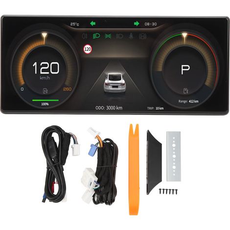 Écran IPS de 9 pouces pour tableau de bord de voiture, HUD LCD, remplacement du groupe d'instruments pour le modèle 3, processeur Intel Atom (1/5)