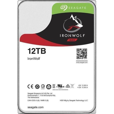 Disco duro Seagate IronWolf de 12 TB SATA 6 Gb/s 7200 24x7, ST12000VN0008