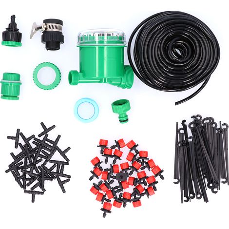 Kit d'irrigation goutte à goutte de 25 m à monter soi-même, système d'arrosage automatique pour plantes et fleurs de jardin. (1/5)