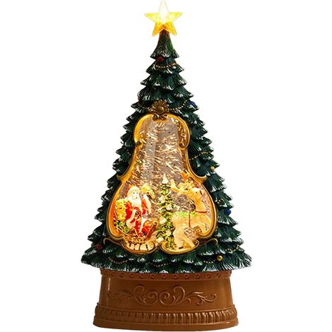 Snow Globe - Illuminated Christmas Decoration - Festive Winter Scene with Snowfall Effect - For Windowsill Shelf Living Room Bedroom - 1 Piece (1/5)