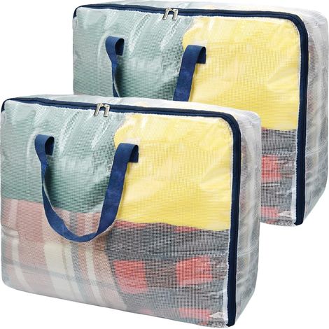 Housse de protection pour vêtements, 75L, couleur transparente, avec fermeture éclair, pour le placard et la protection quotidienne.-AquaForge (1/5)