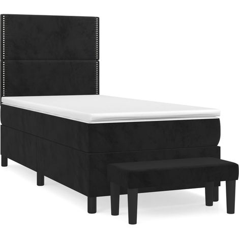 Maison Exclusive - Giroletto a Molle con Materasso Nero 90x200 cm in Velluto