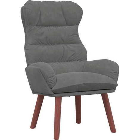 Fauteuil gris foncé, 69 x 74 x 93 cm, velours. (1/5)