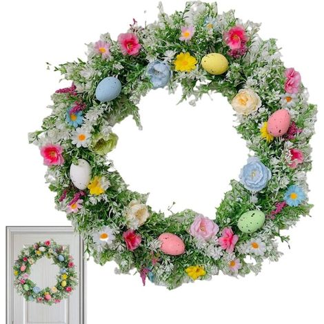 Grande Décoration Pâques 35cm Décoration Murale Lapin Pâques pour Jardin Porte Fenêtre Salon Décoration Printemps (1/5)