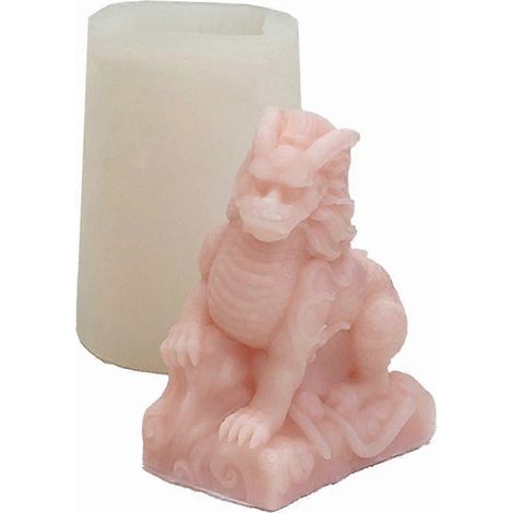 Moule à bougie lion en pierre, moule à gâteau, moule à savon lion, décorations pour la maison (1/4)