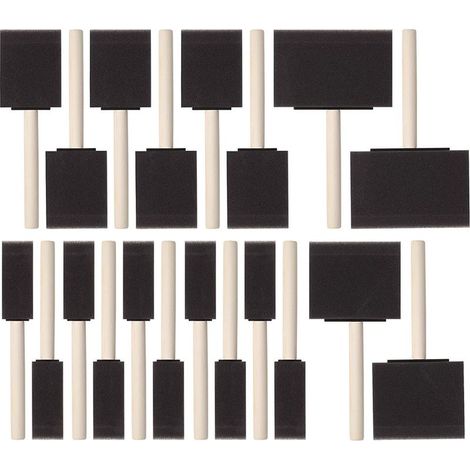 Pinceaux en mousse, disponibles en différentes tailles, par paquet de 20. Pinceaux éponge adaptés à la peinture, au vernissage et à d'autres applications. (1/5)