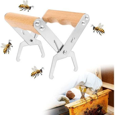 Imkerwerkzeuge: Rahmenklemme, Rahmengriff, Heber, Honiggreifer zum einfachen Entnehmen von Honig und zum Vermeiden von Bienenstichen