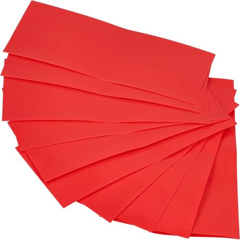 vhbw 10x Heat Shrink Tubing Suitable for Battery Cells - Shrink Wrap, 7.2 x 3 cm, Red