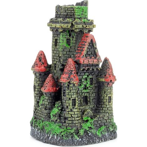 CASTELLO DECORATIVO PER ACQUARIO PER PESCI, NASCONDIGLIO, RIPARO SICURO 8 CM (1/4)