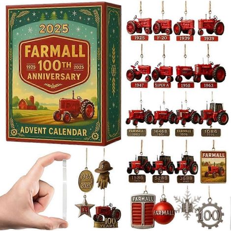 Calendrier de l'Avent Farmall 100e anniversaire avec sapin de Noël en acrylique (1/5)