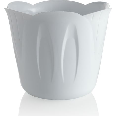 Cache pot "Mimosa" 1L - Blanc - D 15 x H 12 cm - Livraison gratuite