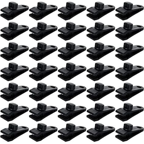 Lot de 30 Clip de Bâche Tente, Pince pour Bâche de Verrouillage pour Auvent Fixation Camping Toile Ombrage Bache de Piscine (1/5)