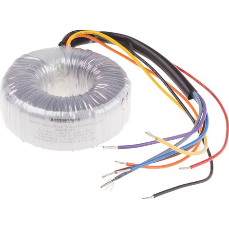 Transformateur torique RS PRO 2 sorties, 115 V ac, 230 V ac 2 x 9V c.a., 30VA ( Prix pour 1 ) (1/2)