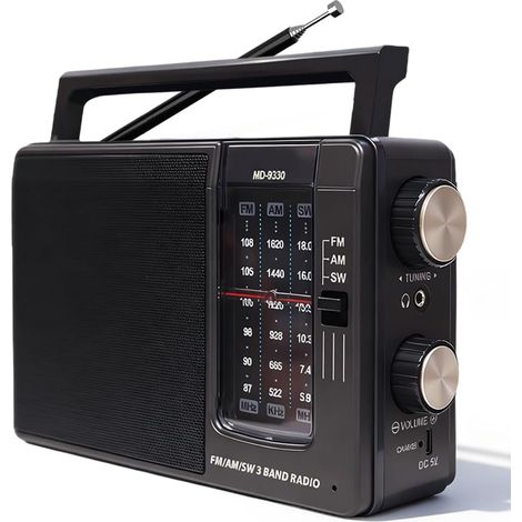 Radio portable FM AM, Radio à piles et à courant alternatif, Radio de poche pour seniors, Radio ondes moyennes, Petite radio avec haut-parleur, Radio simple pour seniors, Radio portable pour la (1/5)