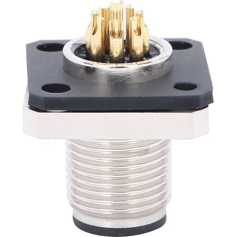 Connecteur de Bride carrée à 8 broches M12 Câble filetage Aviation Pobite M12 - H - P8 (1/5)