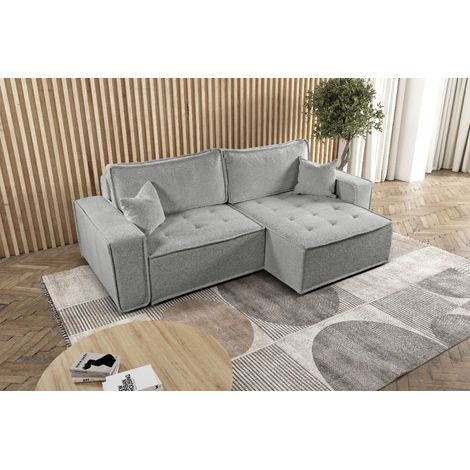 L-förmiges Bohoo-Ecksofa mit Schlaffunktion Dunkelbeige Rechts (1/5)