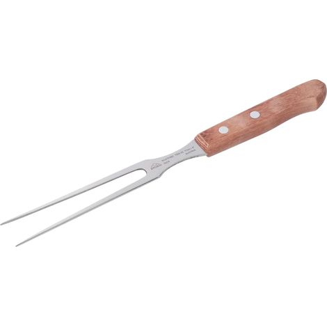 Fourchette de service STUBAI, 110 mm, fourchette à viande, fourchette à découper en acier inoxydable avec manche en bois dur, antirouille, compatible lave-vaisselle