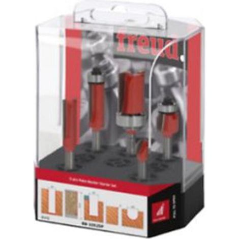 Freud – Coffret de 5 fraises pour affleureuse – Queue 6 mm – Longueur 10 cm – Pour rainures et chanfreins – Compatible défonceuses compactes (1/2)