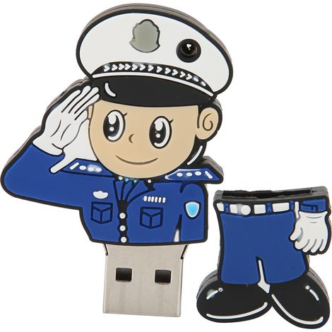Clé USB 32G Policeman Souple et Créative en Plastique Portable pour Windows 98/Me/2000/XP USB 2.0
