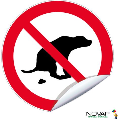 Panneau Déjection canine interdite - Vinyle adhésif Ø300mm - 4037943