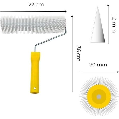 Rouleau Débulleur pour Ragréage Autonivelant - Pointes 11mm - 23cm - Blanc