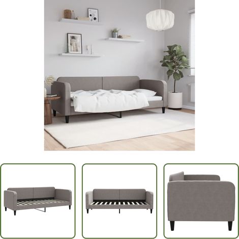 vidaXL Lit de jour - Lit de repos sans matelas taupe 80x200 cm tissu (1/5)