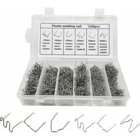 YMYNY Agrafes Chaudes De Réparation En Plastique Automatique Pour La Réparation De Soudure En Plastique De Pare-Chocs De Voiture, 1200PCS (1/4)