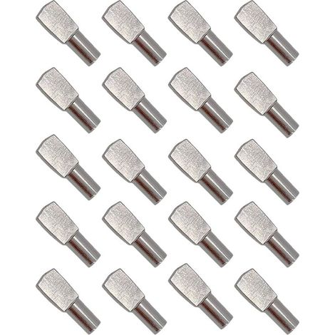 Sollbry 20 Stück Regalstifte, Regalträger, Regalhaken, Regalwinkel, vernickelte Metallplattenhalterungen für Schränke und Büros – 5 mm–19 mm (1/5)