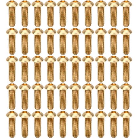 50 Stück runde Innensechskantschrauben aus Kupfer, Befestigungselemente, Hardware-Werkzeuge, Industriebedarf M6M6x20 (1/4)