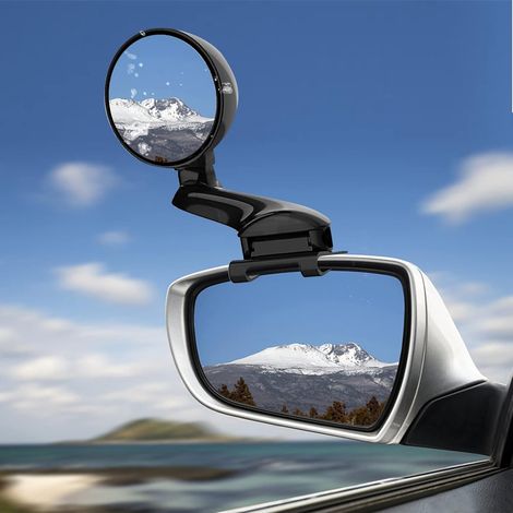 Miroir D'angle Mort pour Voiture à bras long, Angle réglable Rétroviseur de Voiture Latéraux Grand Angle Miroir pour Les Voitures, gauche 1pcs (1/5)