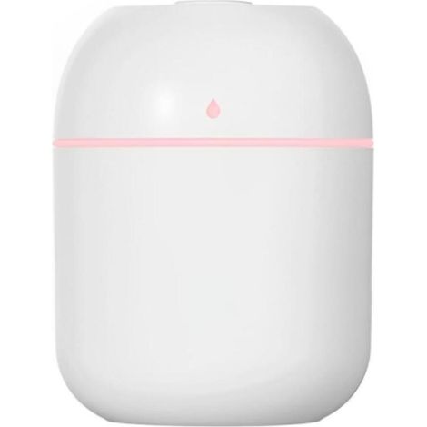 Mini Humidificateur D'Eau, Petit Diffuseur de Bureau d'Air de Brume Fraîche Alimenté par USB Portatif de 220 ml avec Veilleuse Douce pour Bureau