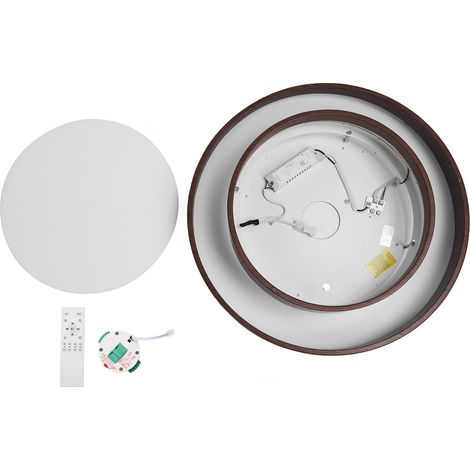 Plafonnier fixation affleurante 3000K‑6000K 3 températures de couleur réglable rond lampe LED bureau chambre (1/5)