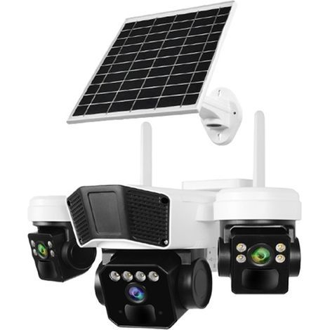 Caméra de Surveillance Solaire 4G QG53 - Triple Objectif 9MP, 3 Vues Simultanées, PTZ, Vision Nocturne Couleur/IR, Détection PIR Triple, Audio Bidirectionnel, Étanche IP66, Stockage TF/Cloud, H.265, E (1/2)