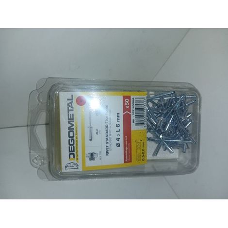 RIVET STANDARD ALX TRS TETE RONDE ALU CLOU ACIER D4 X 6 BOITE DE 50