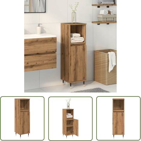 vidaXL Badschrank Artisan-Eiche 30x30x100 cm Holzwerkstoff (1/5)